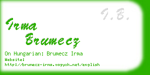 irma brumecz business card